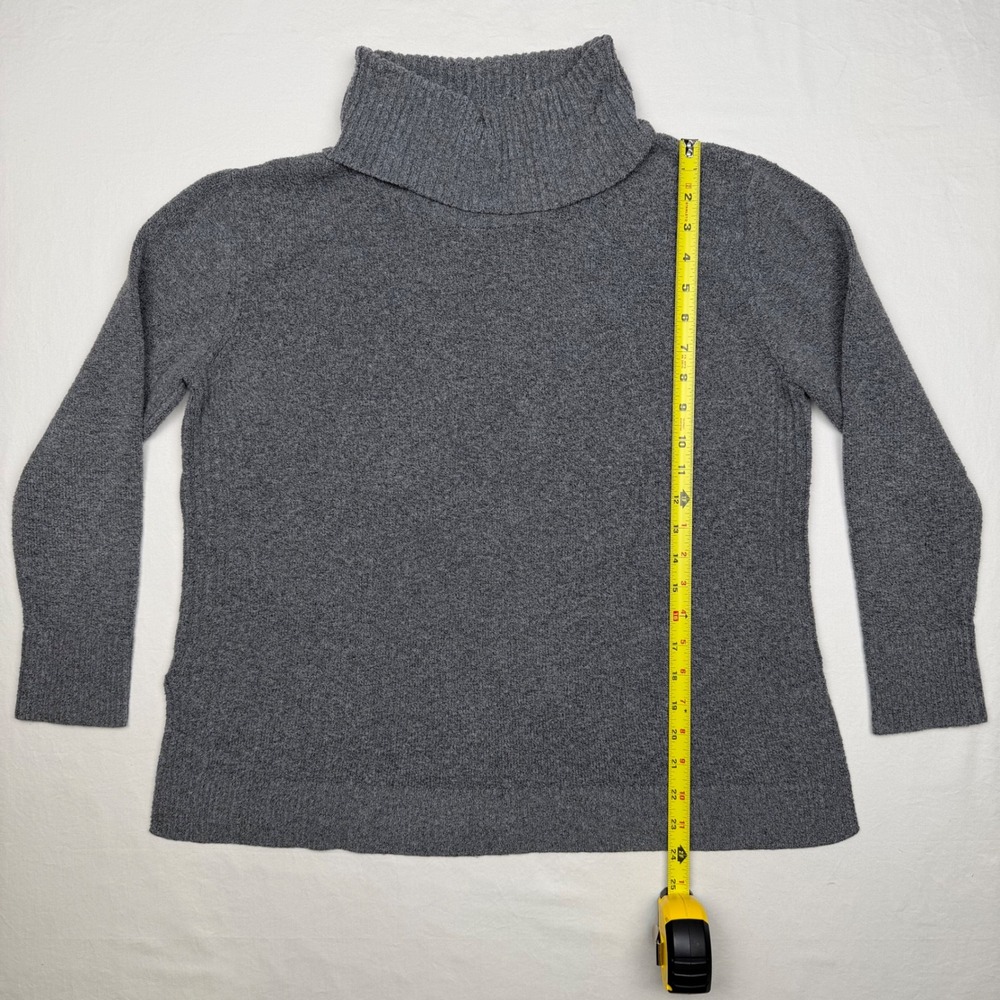 Pink Rose Women Medium Grey Roll Neck Sweater 3/4 Sleeve Casual Cozy Knit - Picture 2 of 10